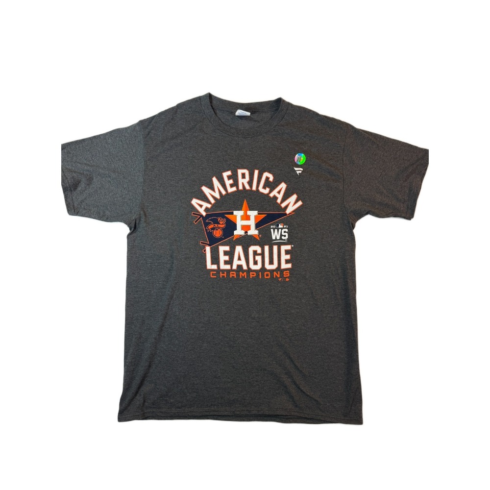 Houston Astros American League Champions 2021‎ T-Shirt Mens L Gray MLB Baseball